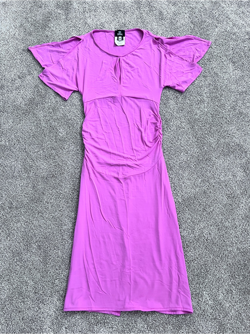 Vintage Versace Jeans Couture Split Sleeve Bubble Gum Pink Dress